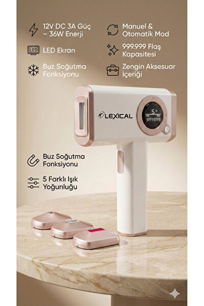 Lexical Lazer Epilasyon Cihazı Pro Ice IPL - 1.000.000 Atım - Buz Başlıklı So...