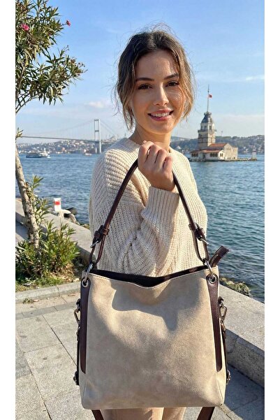 LAGRANZE Women's Faux Leather Nubuck Large Volume Shoulder Bag