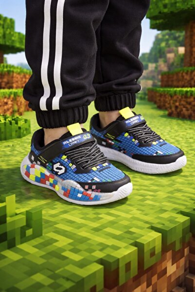 minibonito Boys' Anarok Sole Sports Shoes – Colorful Pixel Pattern, Comfortab...