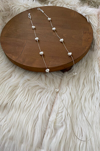 SAVETTE Eyeglass Chain Baroque Pearl Silver Color Glasses Cord Gift Accessory