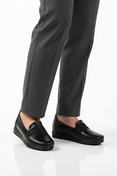 AYAKMOD حذاء كاجوال نسائي ذو نعل جل أسود تشريحي 216-25K Z