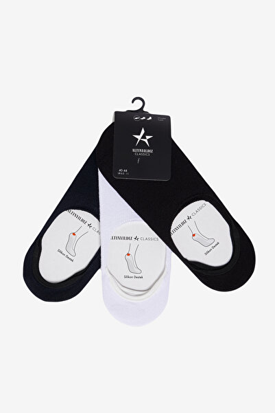 ALTINYILDIZ CLASSICS Black-Navy Blue-White 3-Piece Bamboo Sneaker Socks