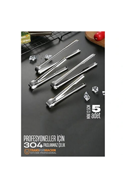 shopwave Mini 12.5 cm Buz Maşası - Şeker Limon Maşası Kokteyl Servis Maşası 5...