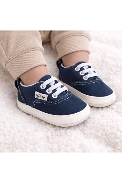 HANNA Blue sports shoes for babies, with elastic laces and flexible soles