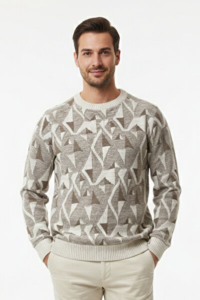 Pulltonic Men's Patterned Crew Neck Sweater