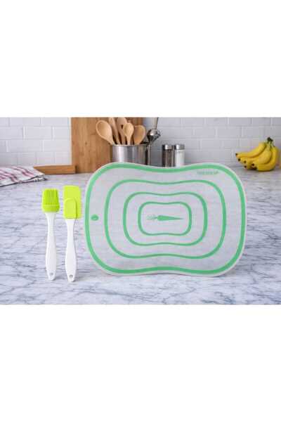 Sfmstore Silicone Kitchen Set Non-Slip Cutting & Prepping Mat Brush Spatula