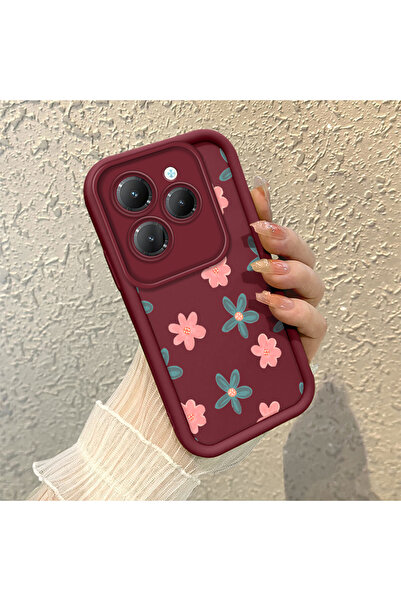 Hontinga حافظة هاتف من السيليكون الناعم بنمط الزهور متوافقة مع كاميرا Infinix...