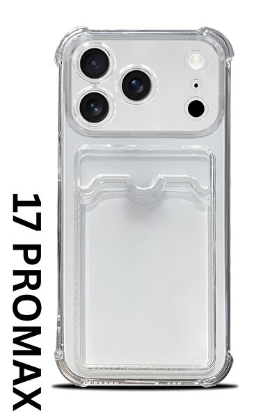 PSGT iPhone 17 Pro Max kartlık Kılıf Kamera Korumalı Şeffaf Darbe Emici