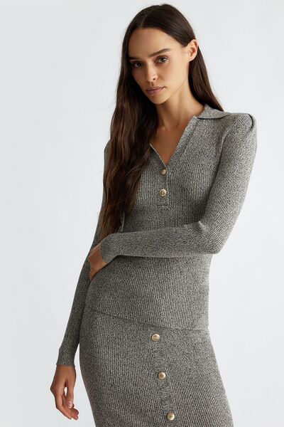 liu.jo Liu Jo Lurex Polo Yaka Triko