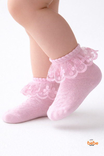 Trend Bebe Butik Șosete din dantelă pentru fete |   Bumbac, cu volane la glez...