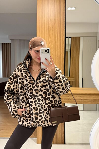 Gizem Ecemiş Presy Leopar Teddy Kazak