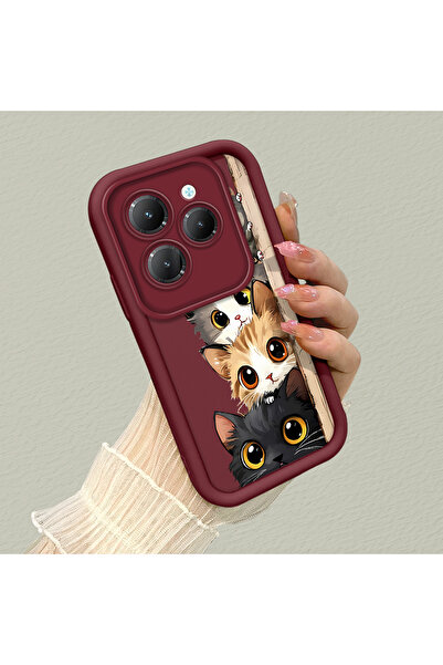 Hontinga جراب هاتف من السيليكون الناعم بنمط القطط متوافق مع كاميرا Infinix Ho...