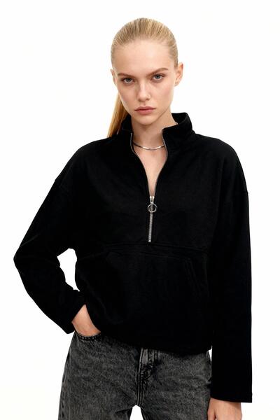 Rays 8249A Hanorac cu jumătate de fermoar negru