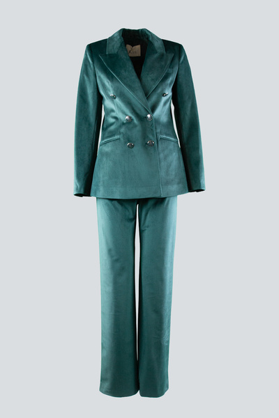 IDYL Double-Breasted Blazer Jacket Velvet Suit