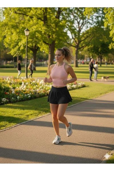 MADAM SHİLA Powder Band Collar Crop Slimfit Corded Fabric Ribbed Knit Cotton ...