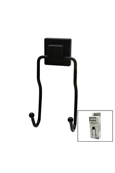 shopwave Black - 2 Metal Pendant Hanger Square Strong Adhesive 8X9X19Cm (5047)