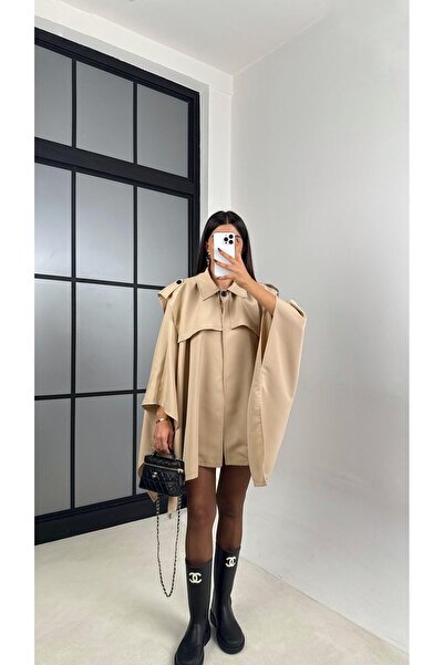 Gaus Taş Premium Tasarım Panço Trençkot GAUS-00156