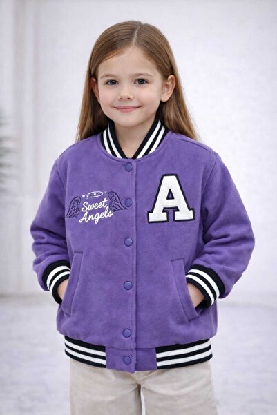 CarnavalKids kız çocuk çıtçıtılı polar kolej ceket