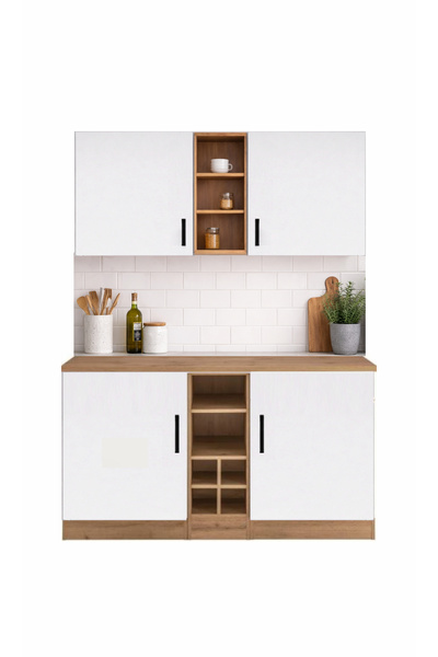 Tdesigno AYZA 4 KAPAKLI ÇOK AMAÇLI DOLAP-MUTFAK DOLABI-MİKRODALGA-ERZAK-AİRFR...