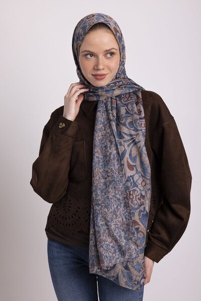Ayshara Sage Collection Pure Sapphire Double-Sided Shawl