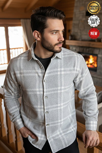 Teenage Millionaire Men's Beige Black White 3-Stripe Lumberjack Thick Soft Te...