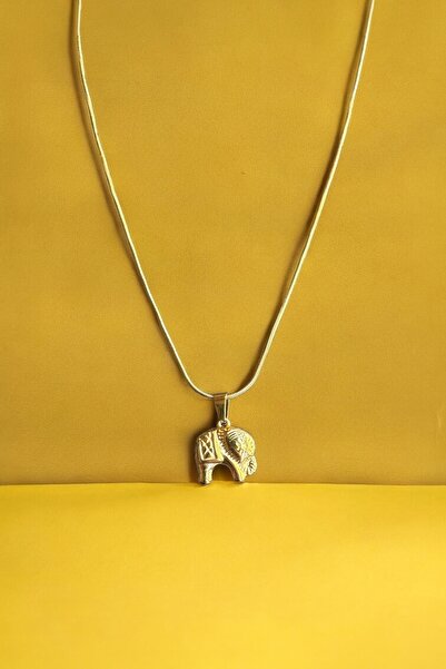 bemoreatelier Fil Altın Renkli Çelik Kolye