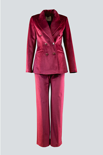 IDYL Double-Breasted Blazer Jacket Velvet Suit