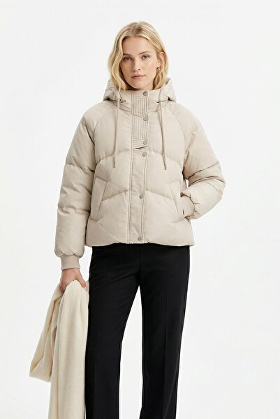 Rays 3503 Ribbed Coat Beige