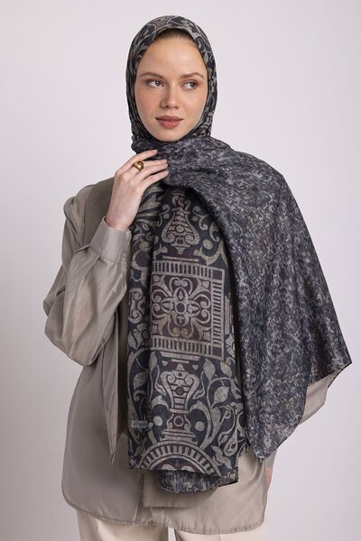 Ayshara Sage Collection - Ash and Leaf Double-Sided Shawl