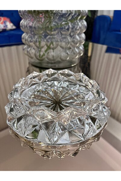 Decovio Large Size Crystal Glass Ashtray 15 cm