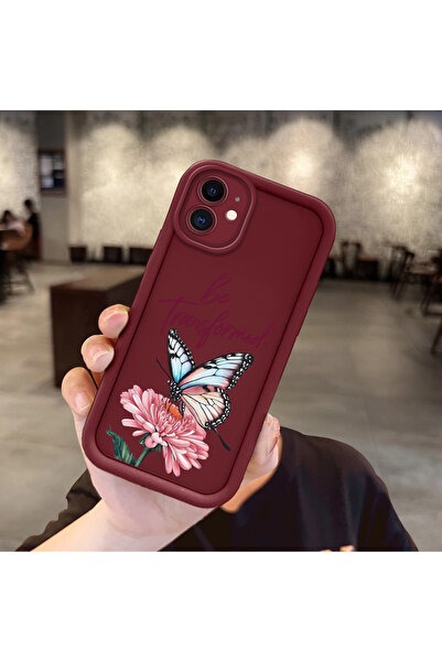 Hontinga iPhone 12 Compatible Thin Silicone Phone Case Anti-Drop Butterfly Pa...