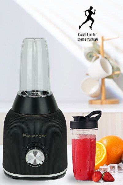 Rowenger 1200 watt Dual Smoothie Blender Kişisel Blender Cam Sürahi Blender Meyve Sıkacağı Siyah