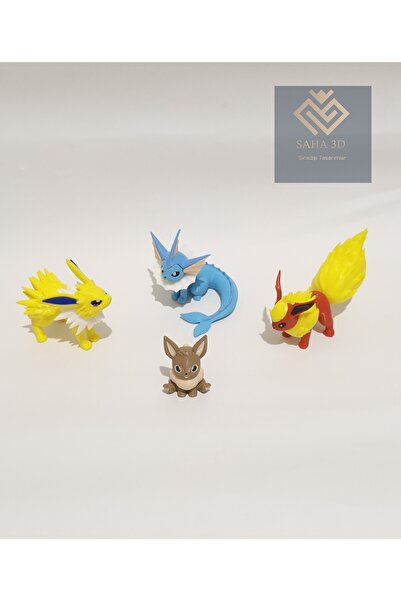 saha3d sıradışı tasarımlar Pokemon figür gelişim seti Flareon, Vaporeonve Jol...