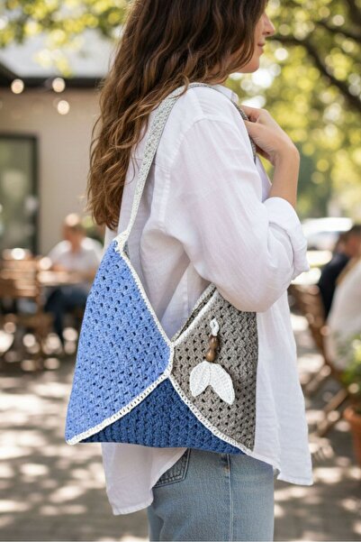 Uretti - Emine 9106 8329 Hand Knitted Beaded Detailed Colorful Bag / 33 cm - ...