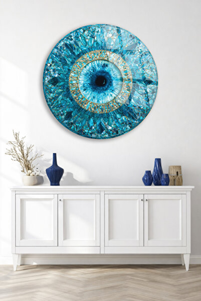 TAULART Blue Evil Eye Glass Painting – Protective and Luxurious Wall Decor