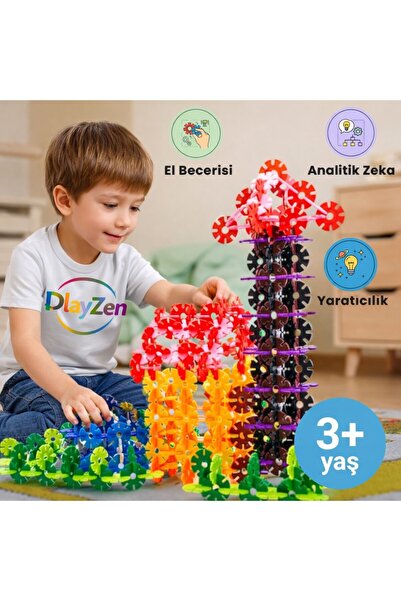 PlayZen عجلات البناء الإبداعية - لعبة تعليمية قابلة للتركيب والفك |   5 ألوان...