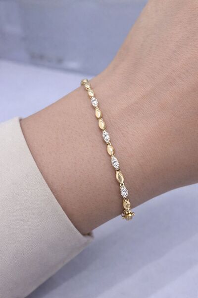 FASHİON JEWELRY Markiz Taşlı Altın Renk Kadın Bileklik