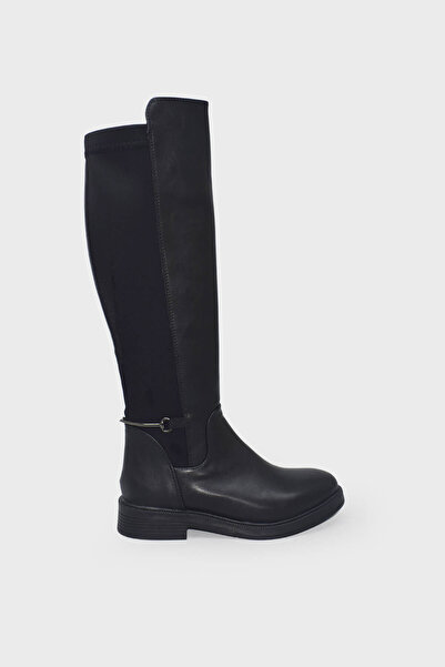 Beety Women's Daily Stretch Leather Boots Black Akyn39.6008