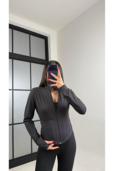 Gaus Siyah Korse Detaylı Muadil Hırka GAUS-00961