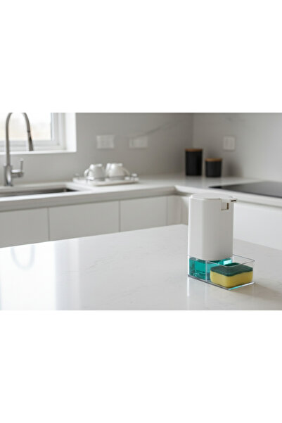 LUCES DESİGN Roseo Sıvı Sabunluk Deterjanlık Sünger Hazneli 440 ml Akrilik