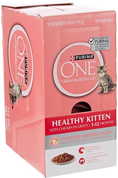 Purina One Wet Cat Food for Kittens with Chicken in Gravy (70g, Pack of 12)