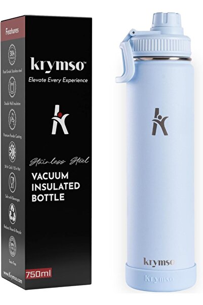 Krymso 750ml Stainless Steel Water Bottle,Insulated, Leak Proof, Silicone Boo...