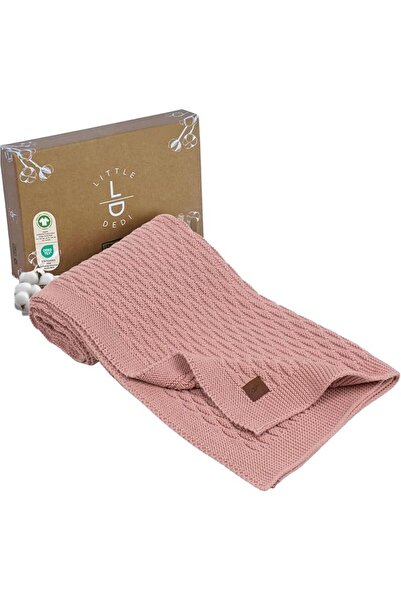 Next Baby Little Dedi Nora 100% Cotton Pink Knitted Baby Blanket Gots Certifi...
