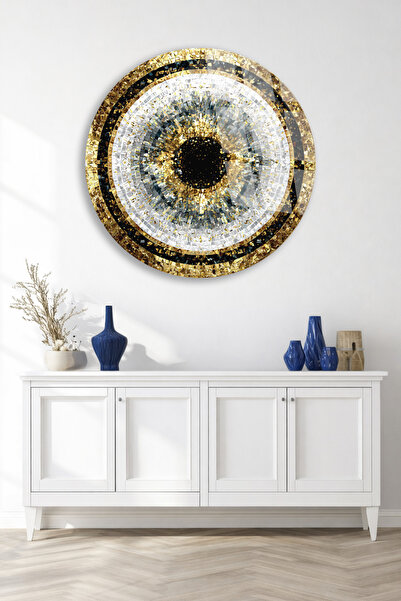 TAULART Gold Detailed Eye Glass Painting – Minimal and Luxurious Wall Art