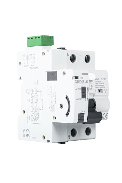 Dewin Residual Current Circuit Breaker 2P 40A 30mA – AC 230V
