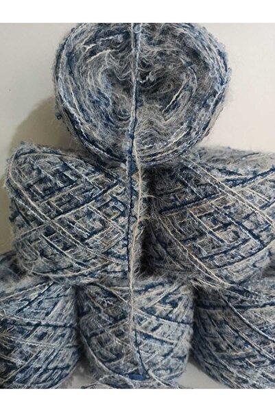 İPEK YÜN İPLİK DÜNYASI خيط أنجورا للحياكة (أبيض) بوكليت (أزرق، أزرق داكن) مزي...