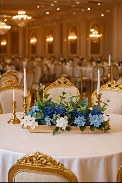 SAKLI ATÖLYEM Ahşap Çerçeveli Yapay Çiçekler ve Güllerle Süslenmiş Masa Üstü ...