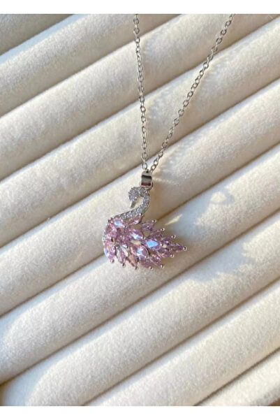 Ervalina Kuğu Model Çelik Gümüş Kolye Kararmaz