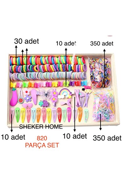 SHEKER HOME Σετ αξεσουάρ μαλλιών για κορίτσια 820 τεμαχίων – Πετσέτα, πλεκτό ...