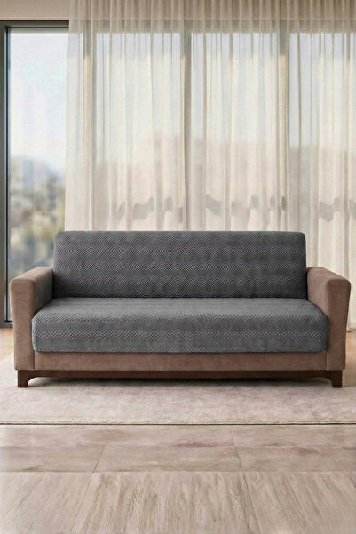 Meslina Home %100 Pamuk Jakarli Koltuk Kanepe Çekyat Örtüsü Kılıfı Lastikli K...